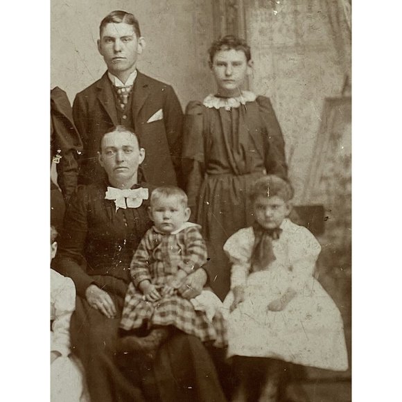 Vintage 1900s Family Cabinet Cards Black White Pictures Lot of 3 JJ Foster Photo - Picture 8 of 11